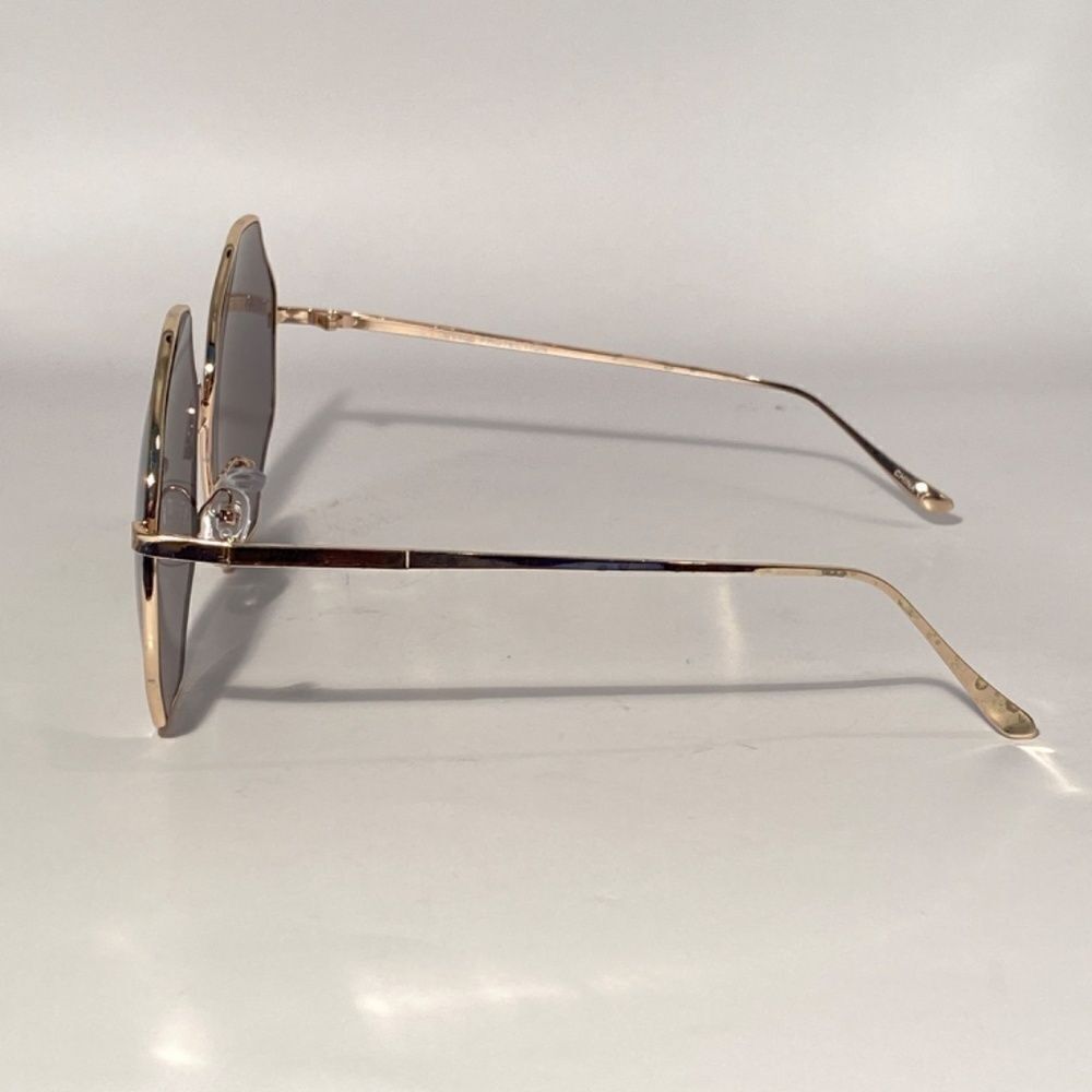 1074 Hexagon Oversized Sunglasses Silver Metal Frames Grey Lenses New - Picture 4 of 9